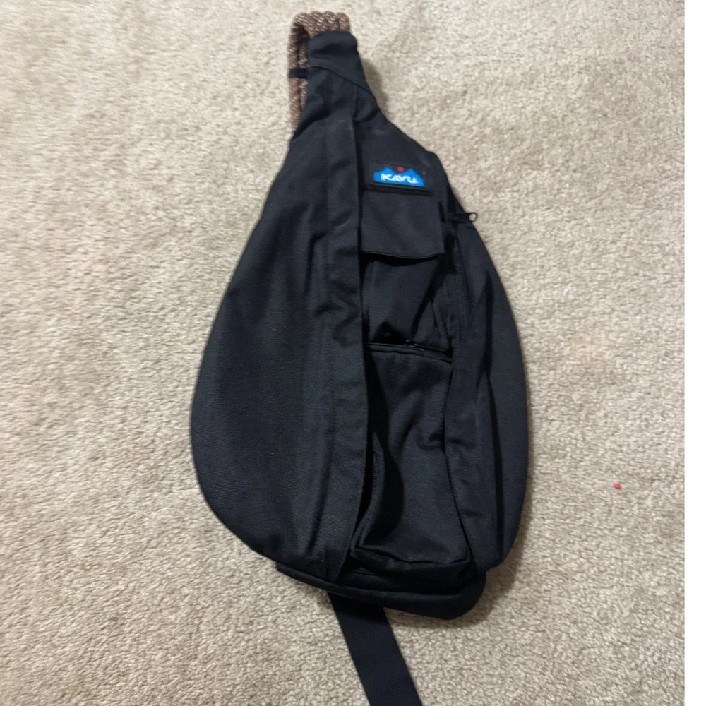 Kavu Rope Sling Bag Unisex Black Good Adjustable Strap Outdoor Utility Excellent